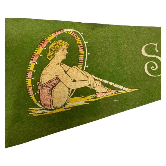 Vintage St. Joseph Michigan Felt Souvenir Pennant Green Tourist Memorabilia - Picture 3 of 8